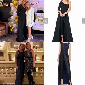 Kay Unger Amal Walk Thru Jumpsuit – Metallic Floral Jacquard Elegance